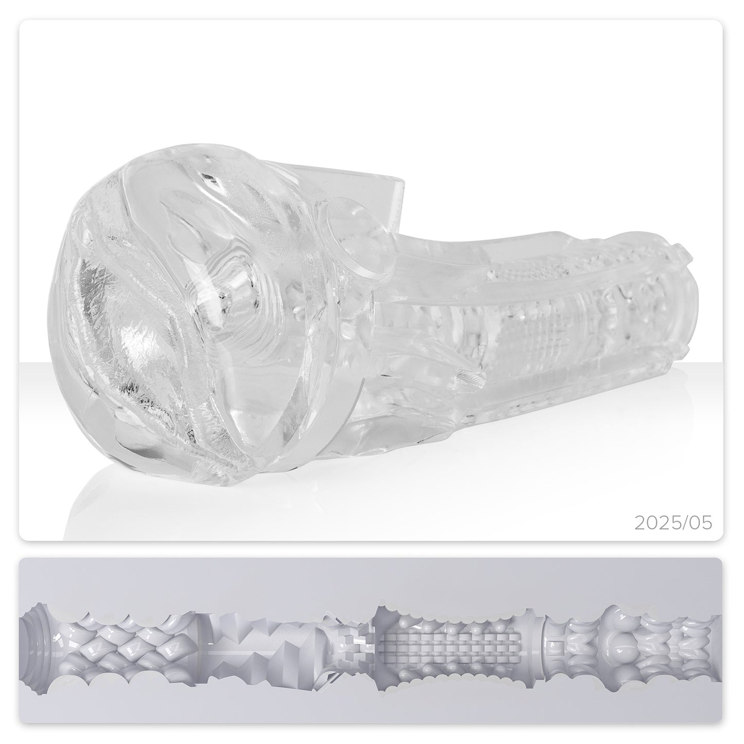 Original Ice Lady orifice with an exclusive texture for a sleek, see-through twist on your routine.