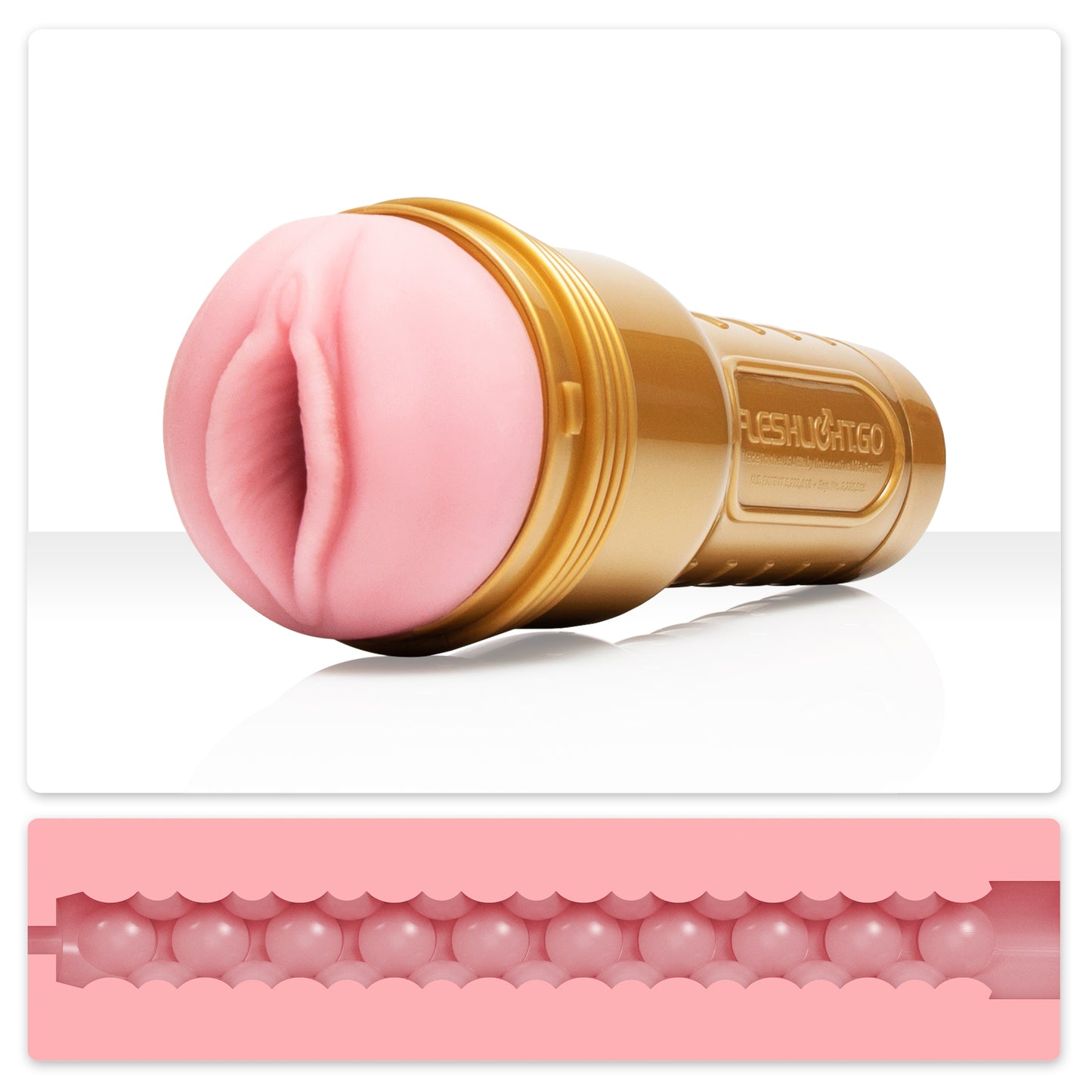 Fleshlight GO STU Lady masturbator gold case pink sleeve