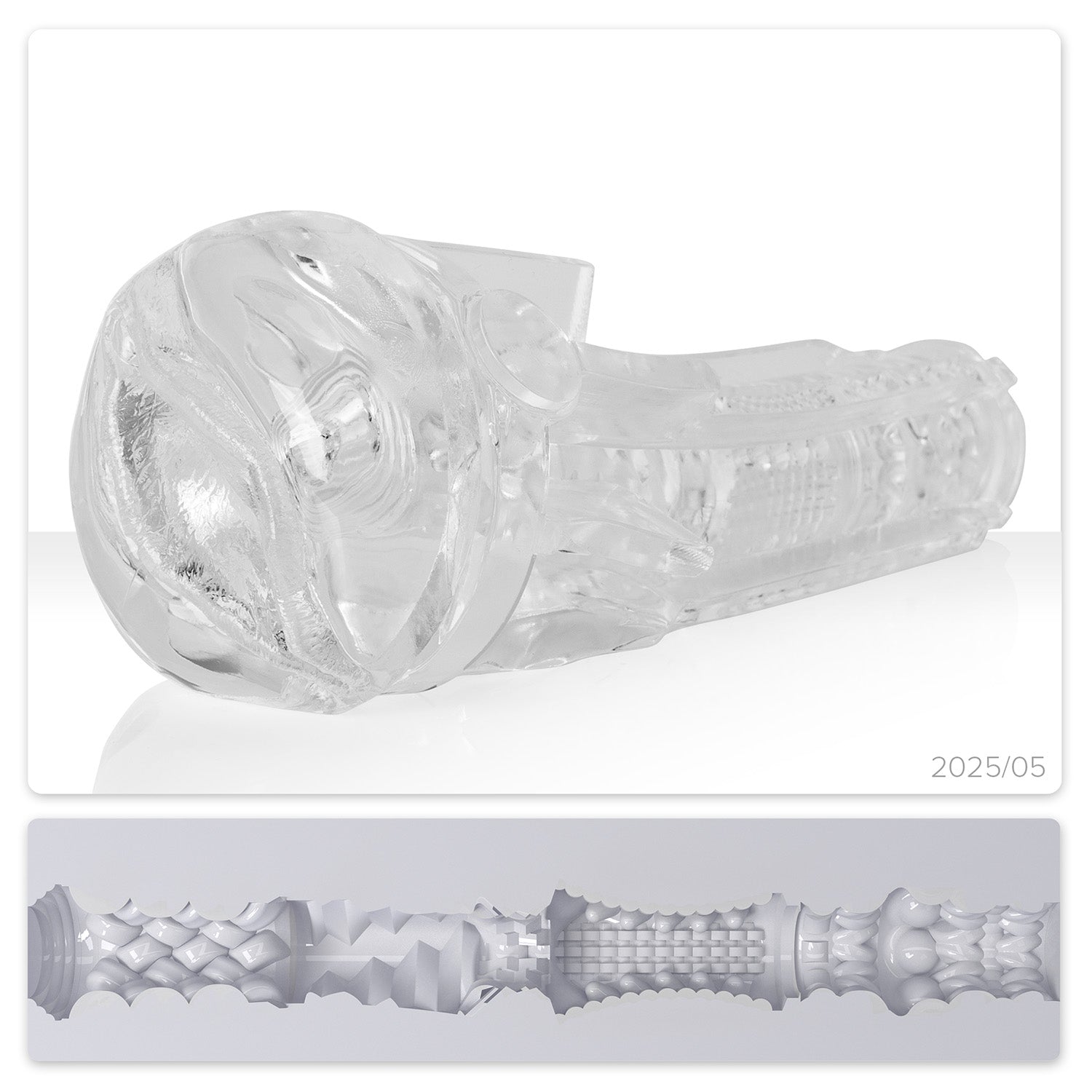 Original Ice Lady orifice with an exclusive texture for a sleek, see-through twist on your routine.