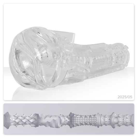 Original Ice Lady orifice with an exclusive texture for a sleek, see-through twist on your routine.